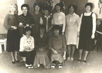 With her colleagues from the kindergarten (first from the left)