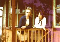 With her friend from West Germany