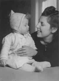 Eva as a baby with her mother, Prague 1947