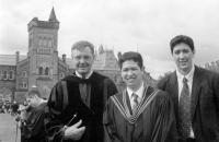 Younger son Michal on the day of his master's graduation / son Ondrej on right / Toronto university / 2000