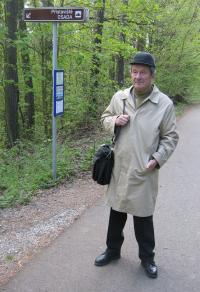 Jan Roman, April 2007, near the dam in Brno, where he had been hiding in 50's after he had escaped from a labor camp