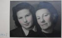 With her mother - 1945