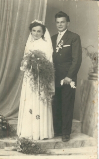 Emílie's brother, "Jožka" Josef Růžička, and his wife. Photo taken on 16 July 1955.