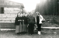 Sister Bernardetta with other nuns at a field trip.

