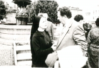 Sister Bernardetta with her classmate Jaromír Borovička, during the totalitarian regime.