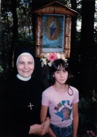 Sister Bernardetta in the gardens of the Holly Cross