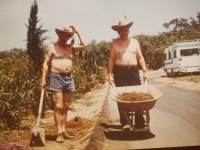 Josef Dražil with a friend, Fallbrook, July 1992 

