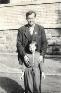 with father in Havlíčkův Brod, 1955-1956