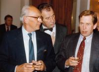 with Vaclav Havel shortly after the fall of communism