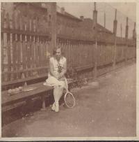 Mother playing tennis, Košice 1930s