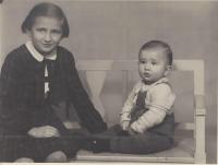 Věra with little brother Ivan