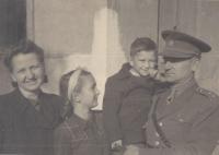 With parent in Pilsen, after WWII