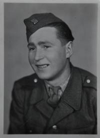 The husband of Irena Ondruchová, Tomáš Ondruch in a uniform of the basic military service in 1946