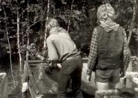 Scouts at the camp in Záblatí in 1978