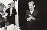 Michal Docekal and Vaclav Havel in theater Rokoko, 1992