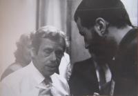 Marcel Hájek with Václav Havel during the Velvet Revolution