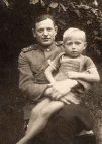 K. M. with a Soviet army Captain, 1945