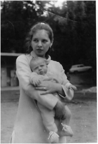 With her daughter Anna, 1973