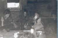 Members of underground at the house in Řepčice