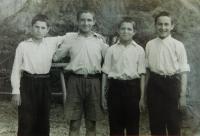 Fotis Bulguris with Greek children in an orphanage in Crkvenica former Yugoslavia (Croatia) in 1949