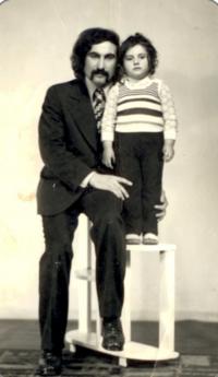 Tímea lányával, 1973
