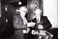 with J. Dienstbier, 1999, birthday party of Jicinsky