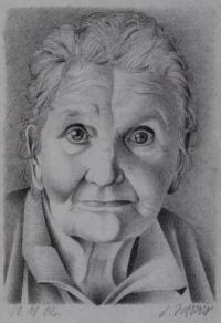 grandmother Anna Houska born Slezak 1877 - drawing