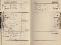 Father´s diary with traces left by shooting