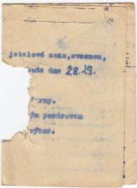 Document with traces left by shooting