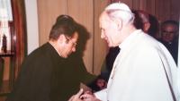 father Košút with pope John Paul II
