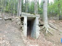 Partisan bunker in Pivonín with the newly built entrance, where her husband Václav Bojko was hiding for some time