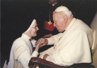 Slavomíra with Pope John Paul II. in the jubilee year of 2000