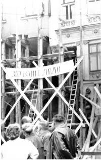 Snímek z Liberce po srpnové okupaci v roce 1968