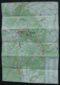 Mapa Rychlebských hor a Kralického Sněžníku s místy setkání a kurýrních cest československých a polských disidentů