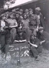 Anton Gajdošík - photo from criminal military service (first left)