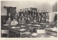 At the technical school in 1955 (next to the guitarist from the left)