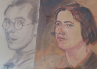 Eva Borková´s parents in the painting made by her father