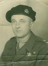 Father Jan Měřínský in the battledress uniform, France 1944