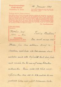 Letter from his father from Oranienburg camp