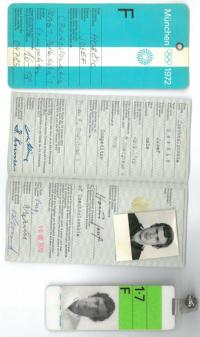 ID card from Olympic Games in Munich