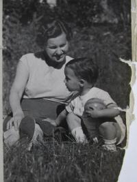 auntie Katka with brother Juraj, 1957
