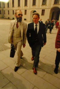 Central European University in Prague, meeting on its establishment, with George Soros, Prague Castle, 1990 