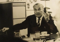 Jan Patočka, the witness behind him, around the 1970s 
