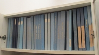 From the filming of the interview - the shelf of the samizdat Archive set of works by Jan Patočka 