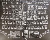 Photos of students of technical school in Haifa, Matti Cohen fourth from right in the third row. 1943.