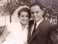 Matti Cohen and Ruth Brada, wedding photo 1953.