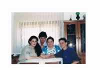Friedmann family, 1993. From left: daughter Galia, Pavel, wife Relly, son Oded. 1993.