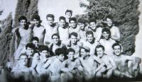 Yehoshua Rezek, first row, fifth from right (1957)