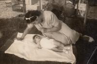 With daughter Nurit, 1952