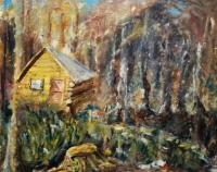Eli´s painting of house in which he was hiding during the Uprising in Slovakia